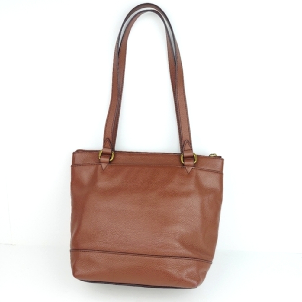 Fossil Patchwork Brown Leather Tote - image 3